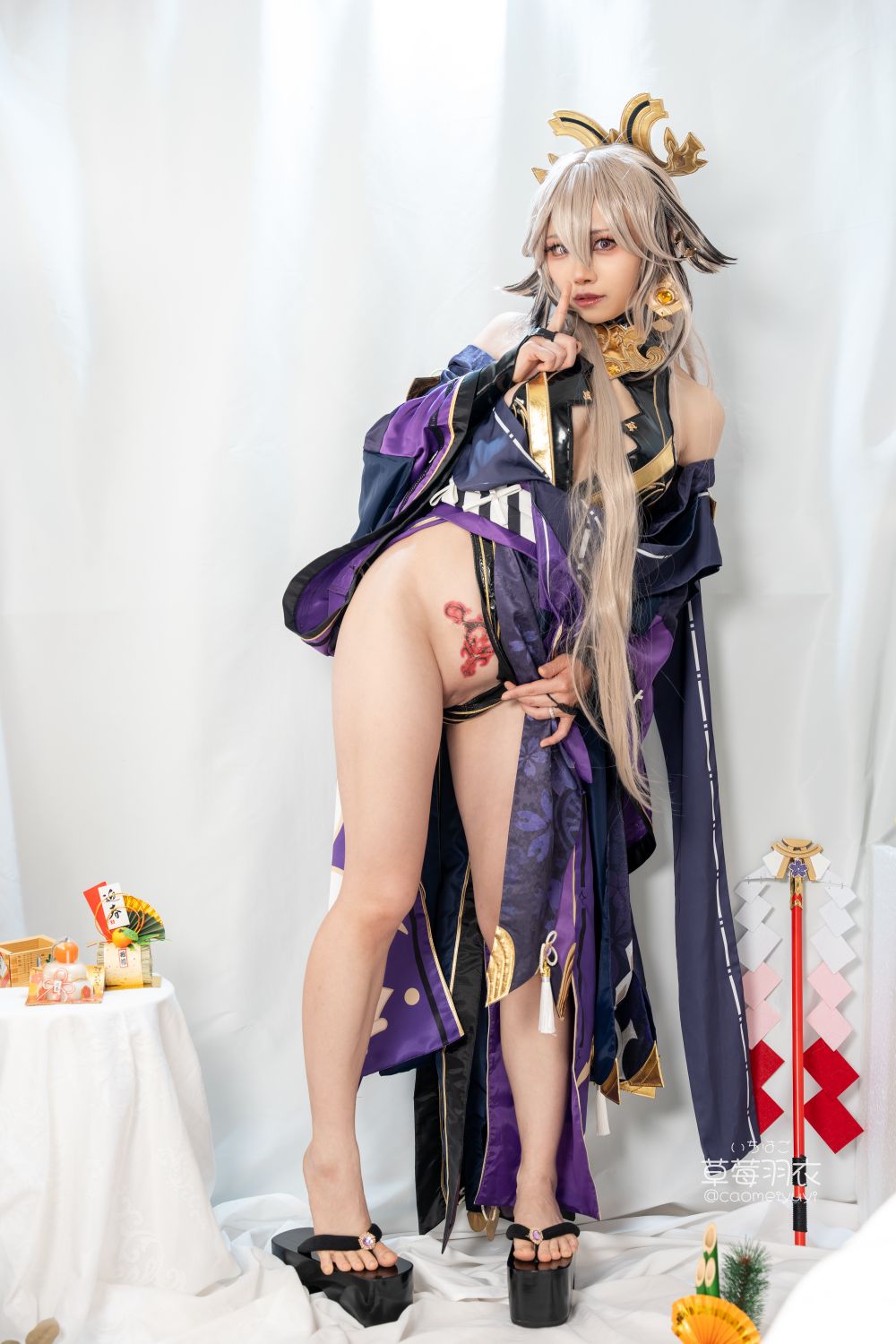 草莓羽衣T2黒ギャル八重神子墨桜色の夜笙雅芸-03-01