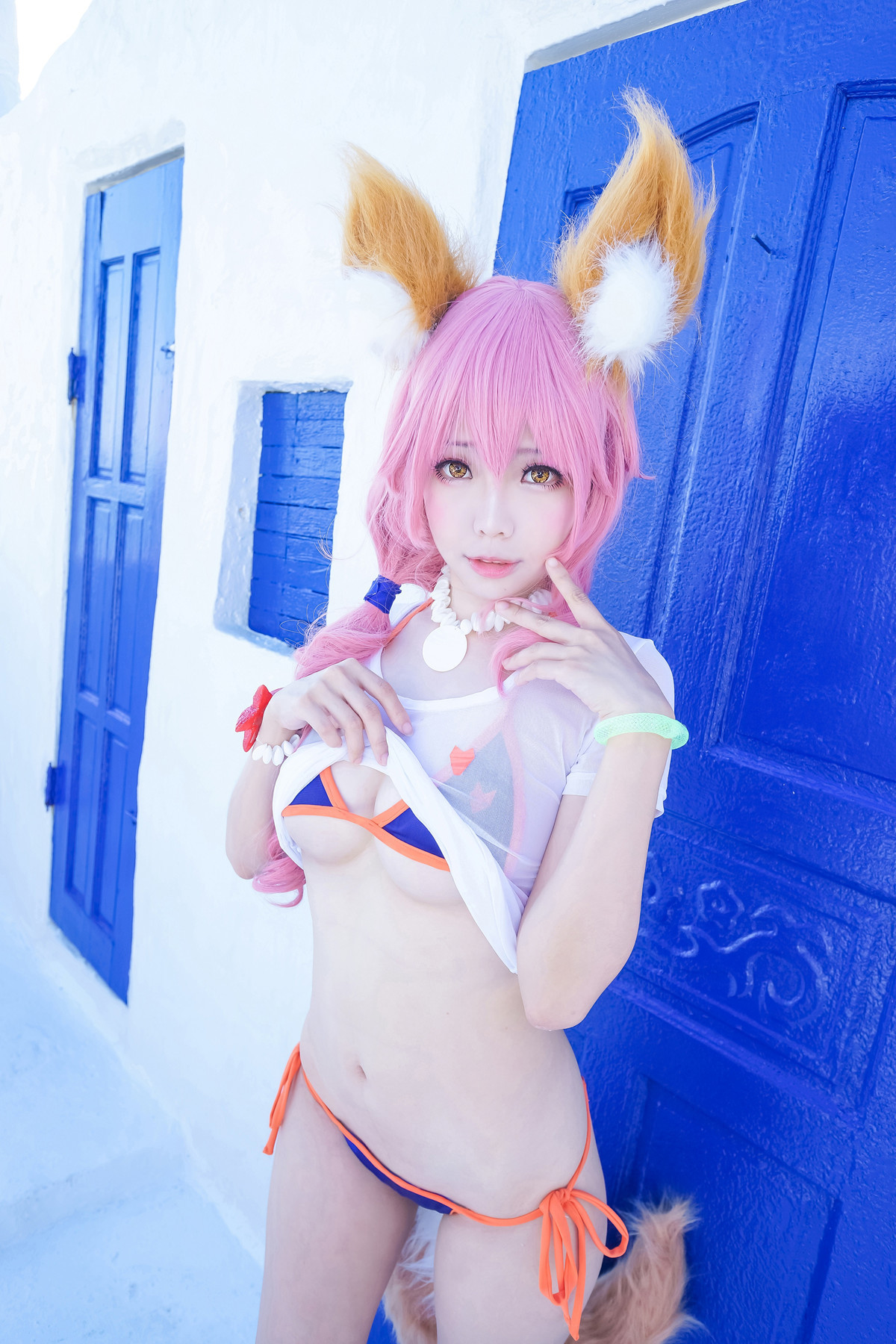 Cosplay-ElyEE子-玉藻前泳装-03-09