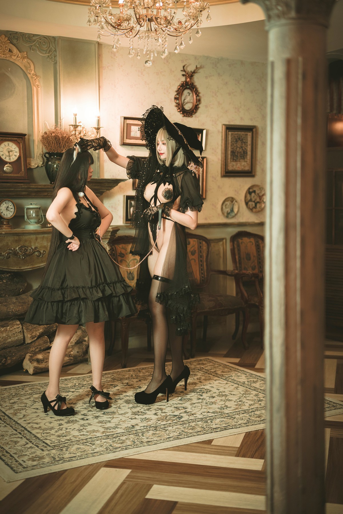 Cosplay-香草喵露露-杨枝甘露-灰色花花蕾丝-11-10