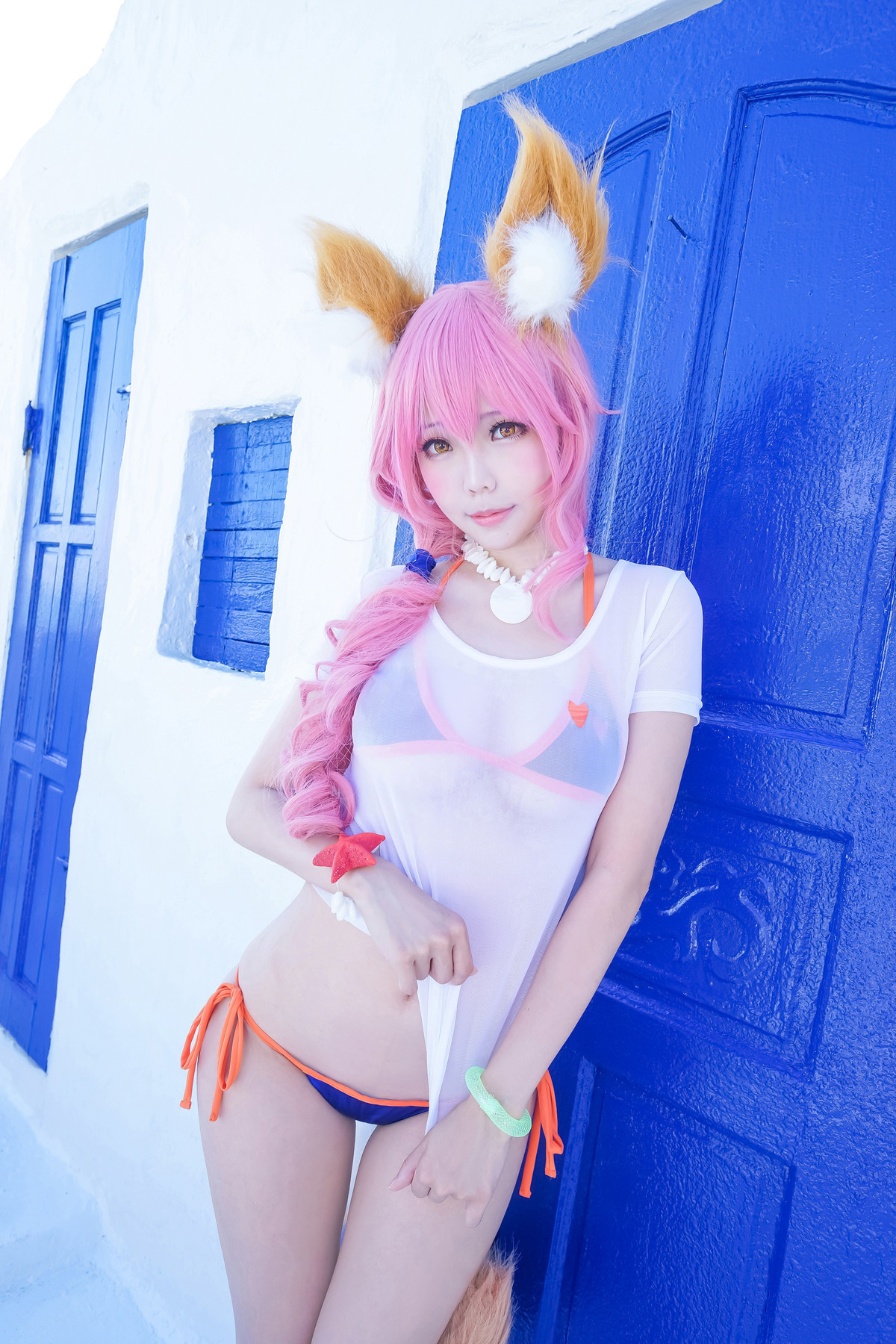 Cosplay-ElyEE子-玉藻前泳装-03-09