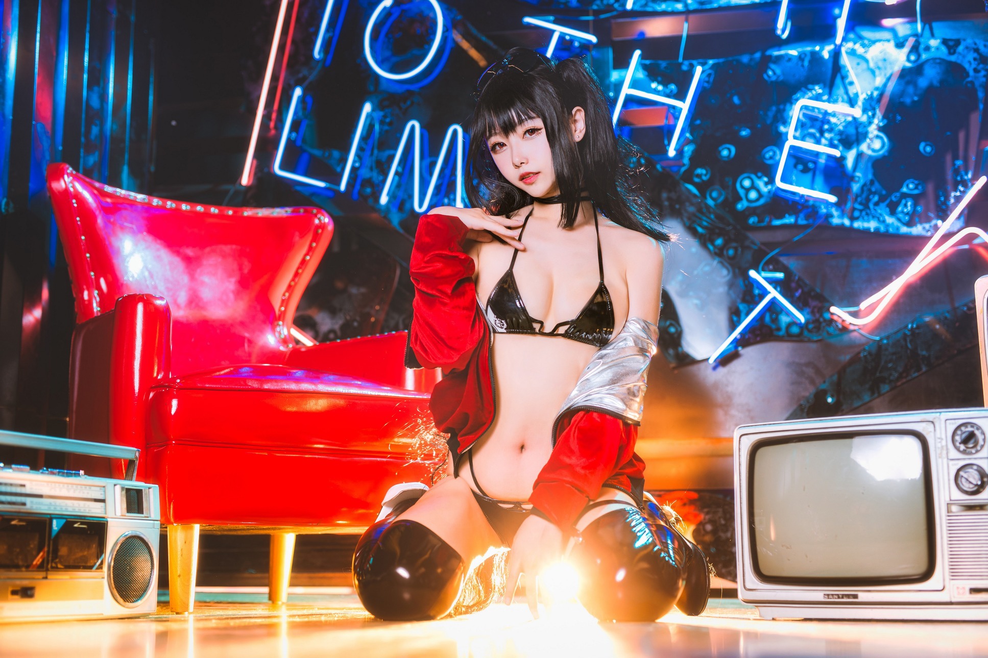 Momoko葵葵-Taihou-打歌服-恶魔-碧蓝航线-08-24