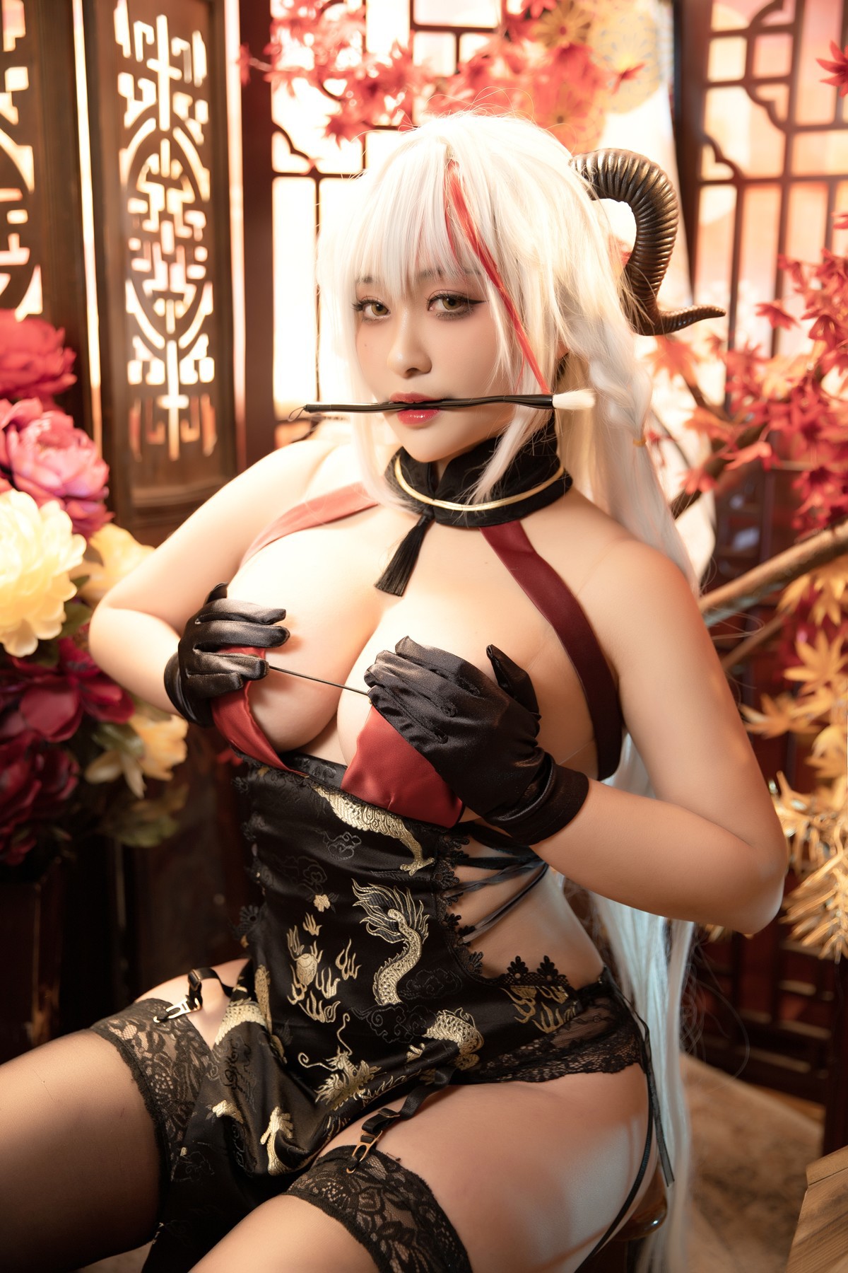 Cosplay-洛璃LoLiSAMA-埃吉尔旗袍-金龙腾祥云-Set02-12-09