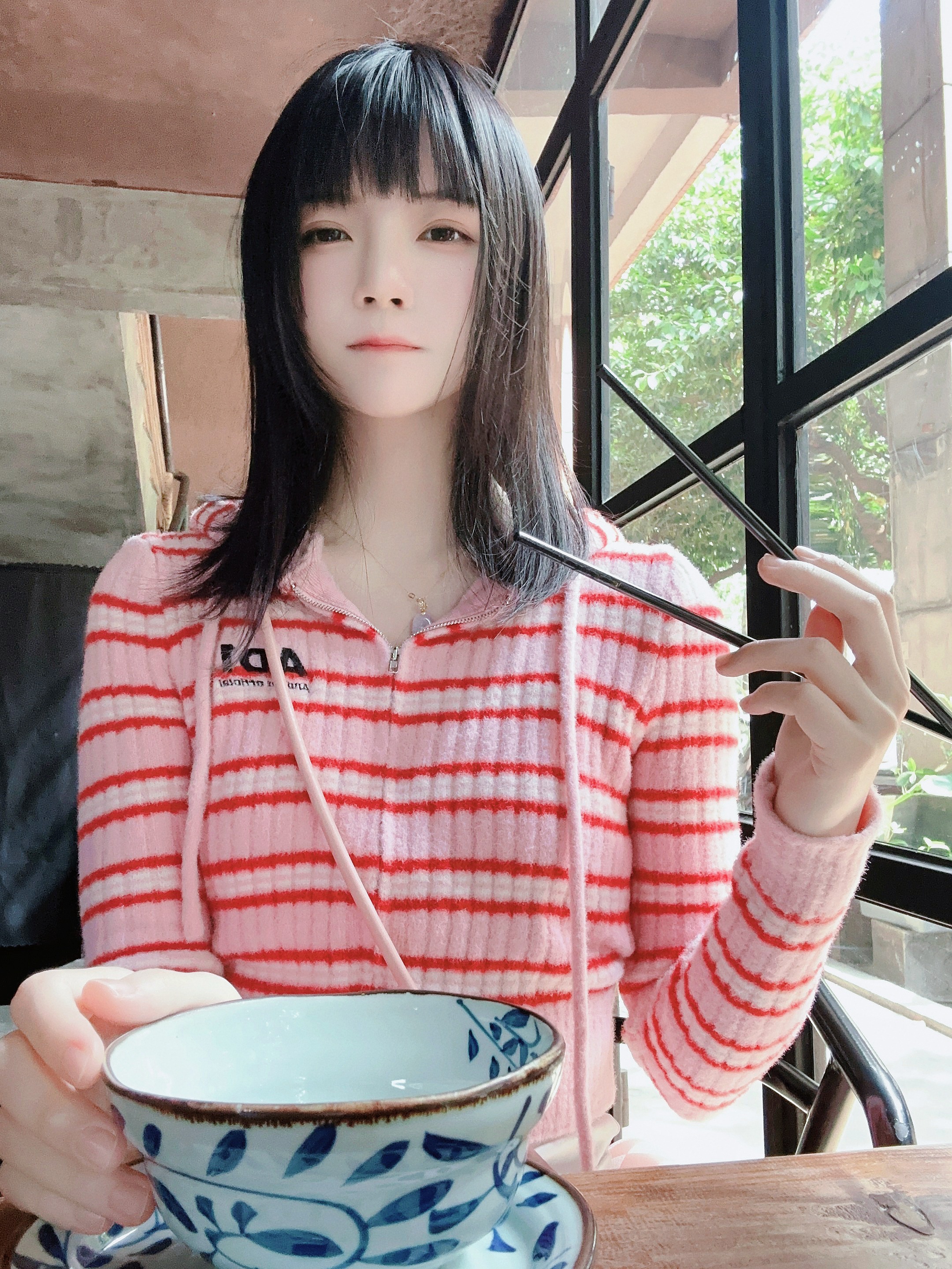 桜桃喵-条纹毛衣-22P-98MB-11-18
