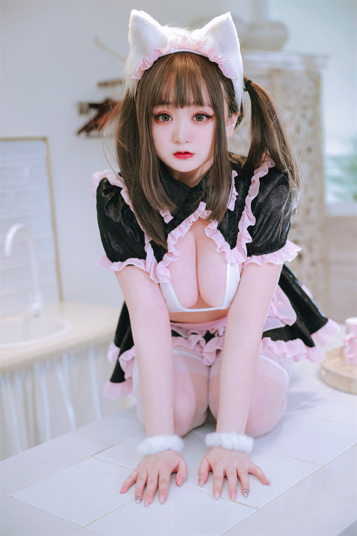 Cosplay-恩田直幸-猫耳黑粉女仆-11-18