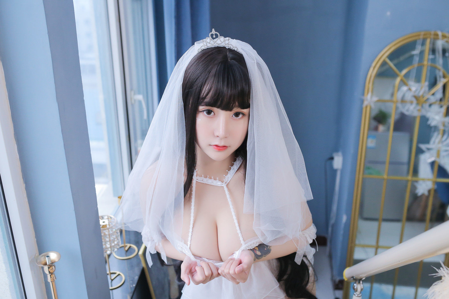 Cosplay-猫九酱Sakura-长发婚纱-Set01-10-21