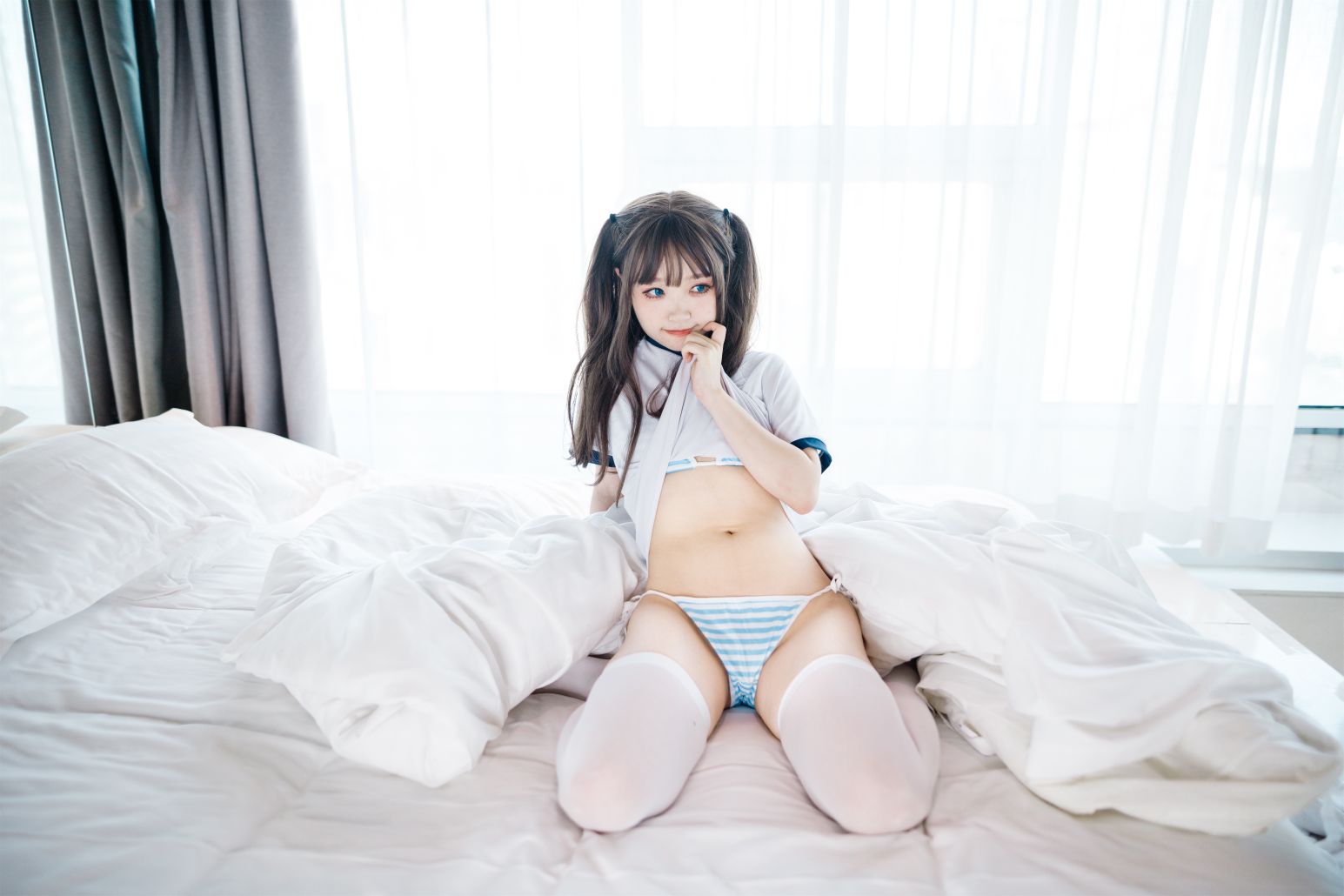 神沢永莉-半双马尾体操服大腿袜-68P-211MB-01-08