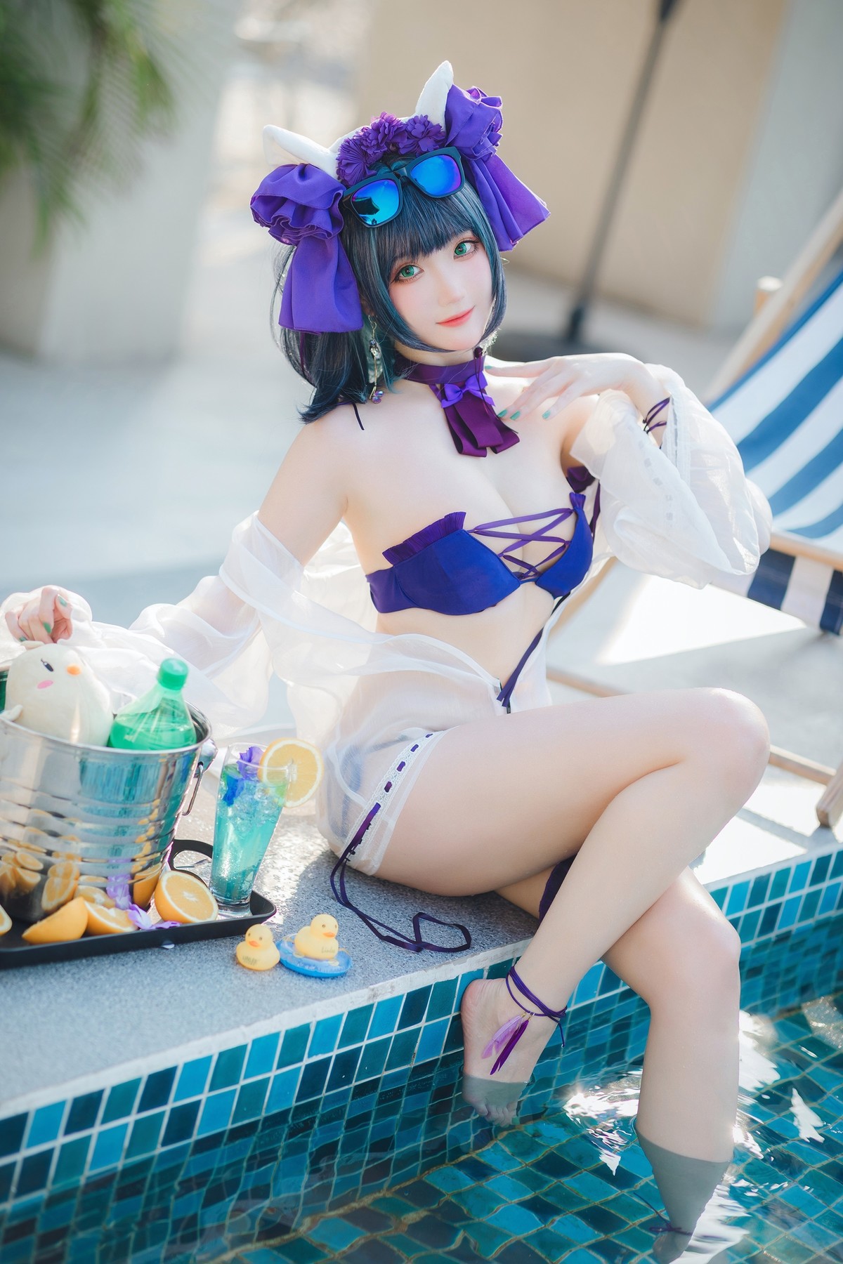 Cosplay-瓜希酱福利-柴郡泳装-01-14