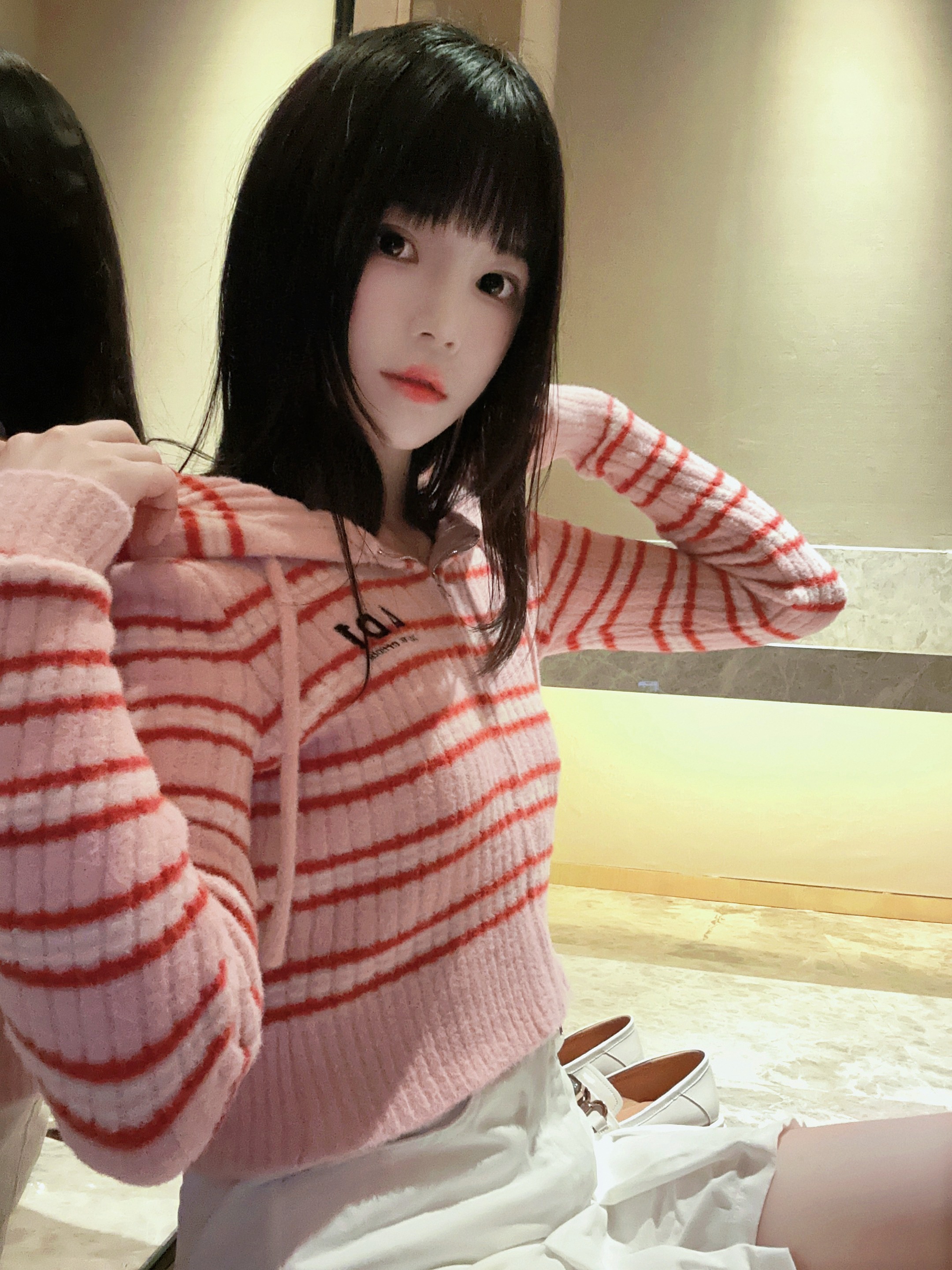 桜桃喵-条纹毛衣-22P-98MB-11-18