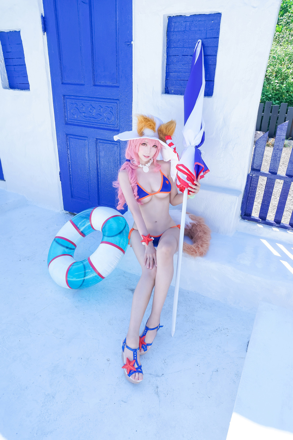 Cosplay-ElyEE子-玉藻前泳装-03-09