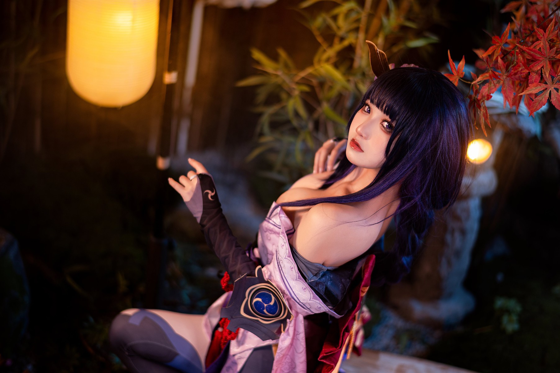 Cosplay-伊喵君-景三-八重-雷神-双倍快乐-08-21