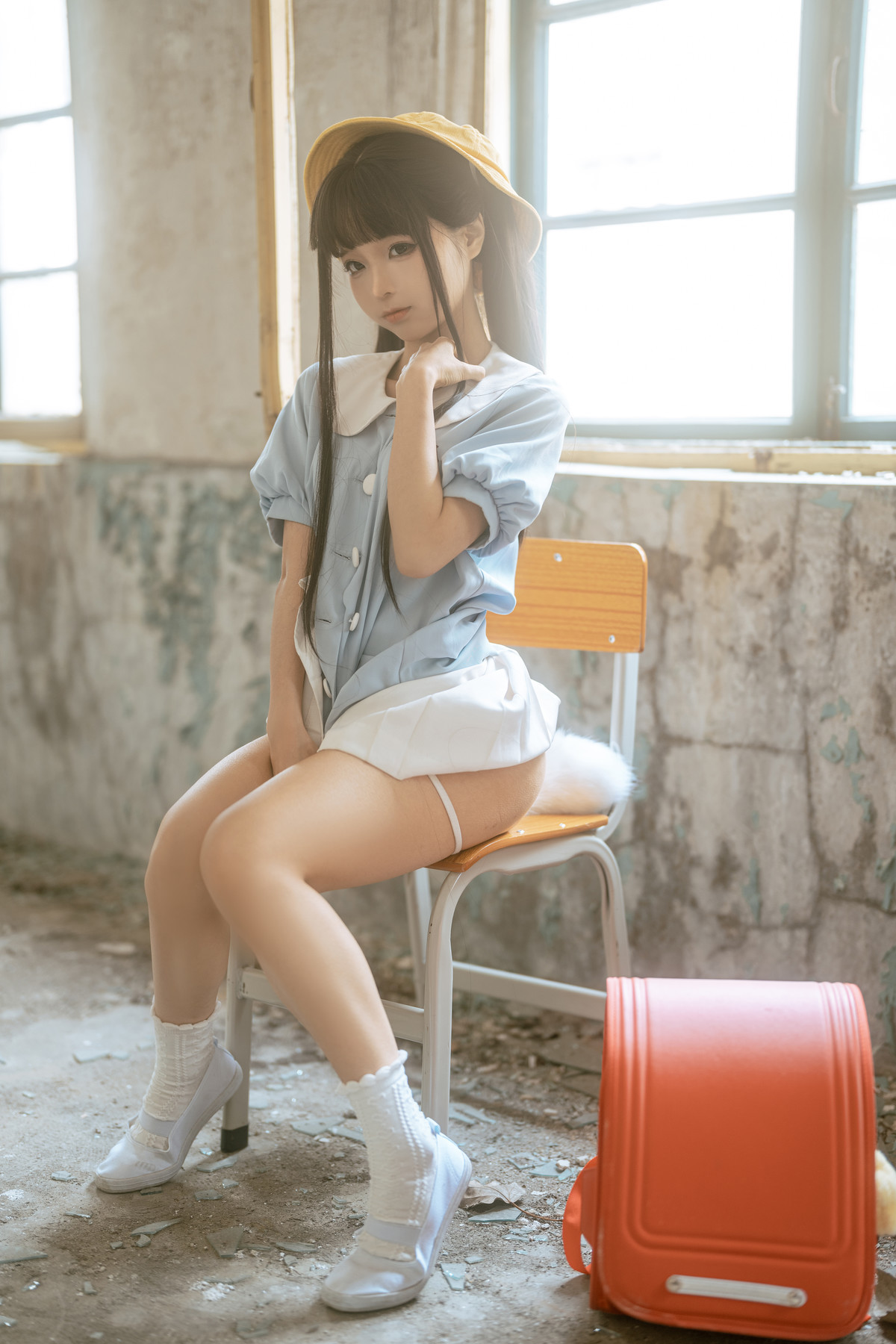 Cosplay-蠢沫沫-Chunmomo-小黄帽-绅士版-Set02-11-17