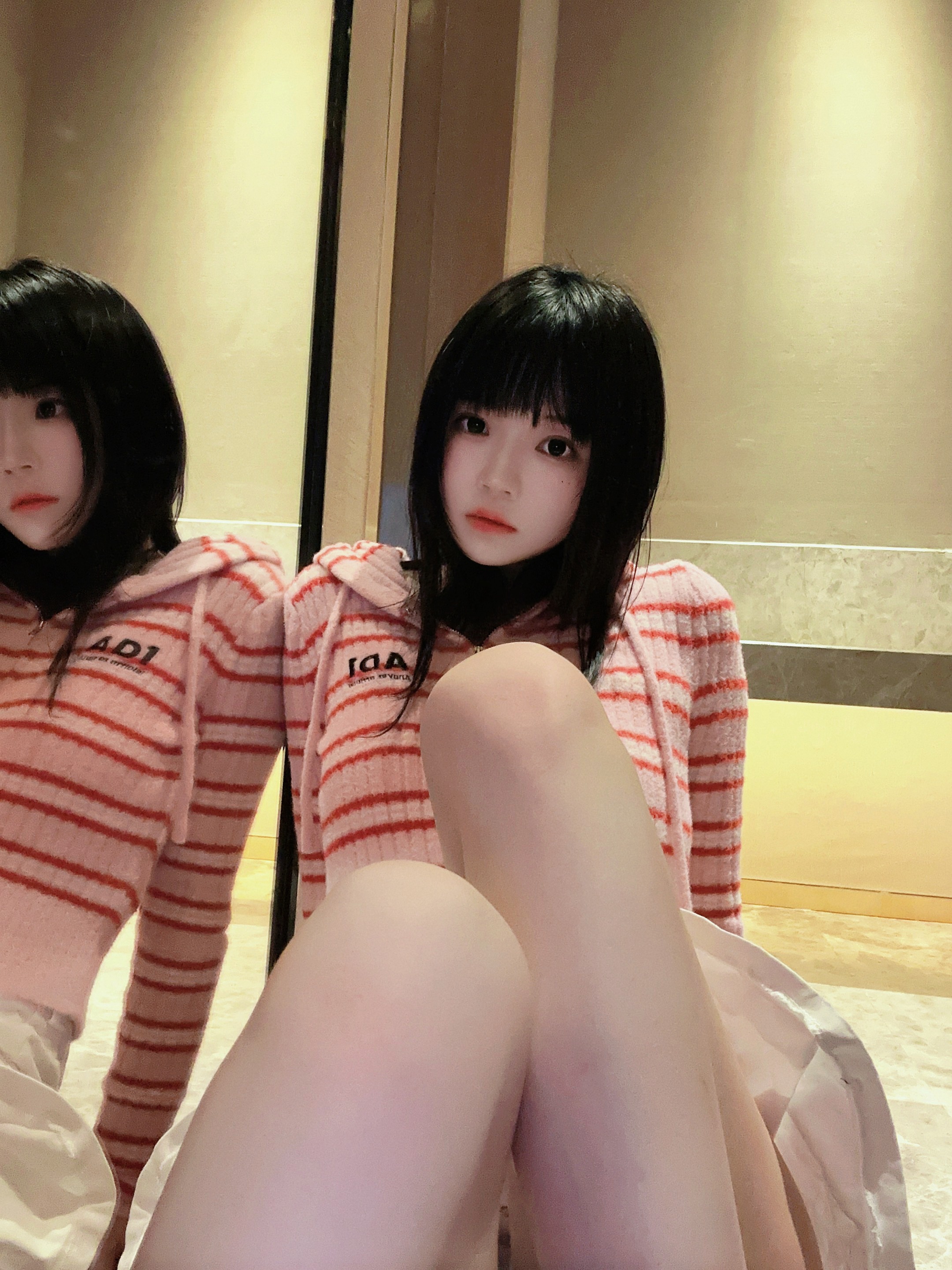 桜桃喵-条纹毛衣-22P-98MB-11-18
