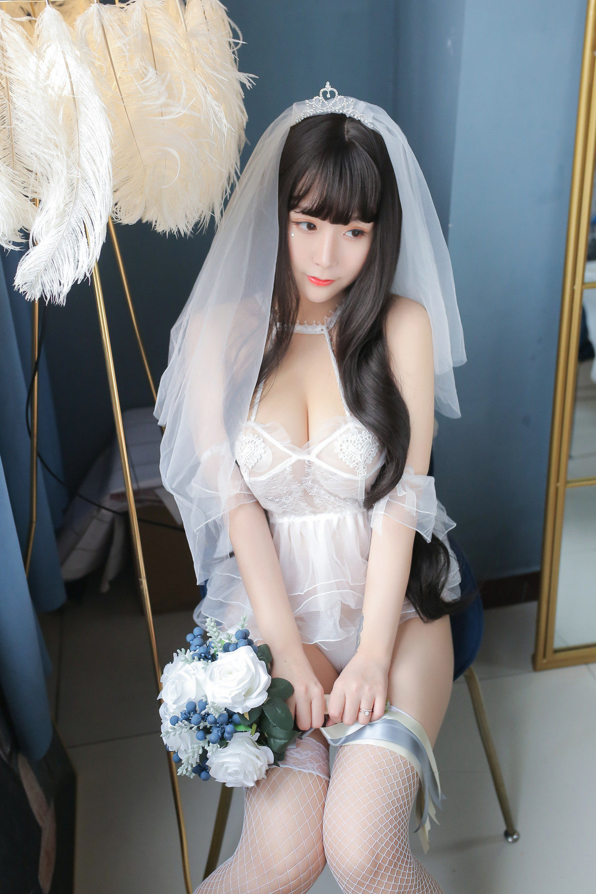 Cosplay-猫九酱Sakura-长发婚纱-Set01-10-21