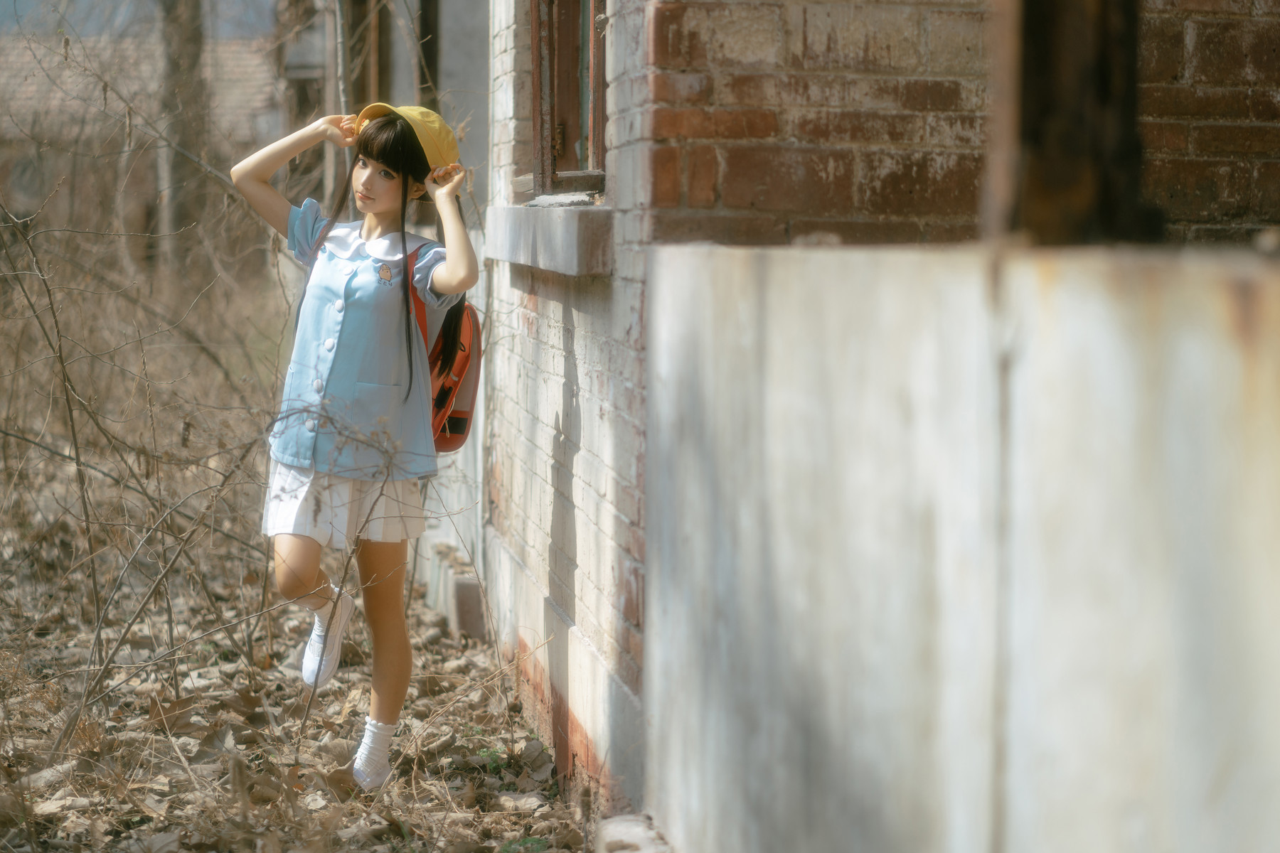 Cosplay-蠢沫沫-Chunmomo-小黄帽-绅士版-Set02-11-17