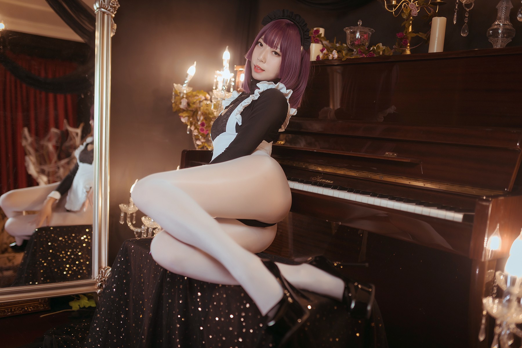 Cosplay-Money冷冷-高叉女仆-10-15