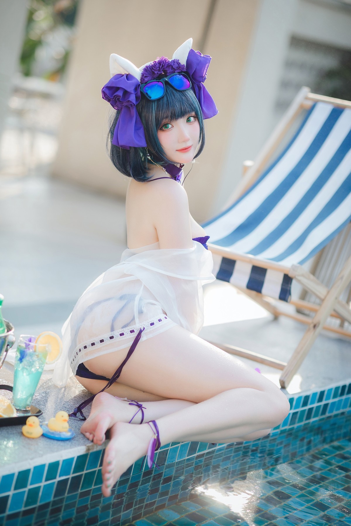 Cosplay-瓜希酱福利-柴郡泳装-01-14