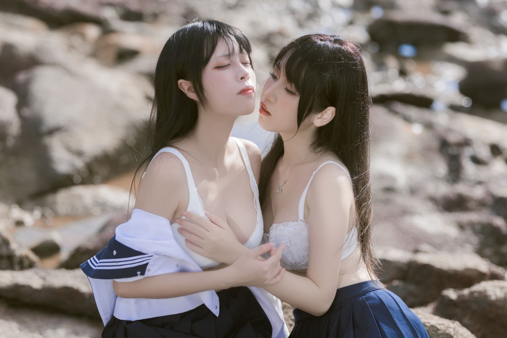 不呆猫三無人型---水手服百合黑丝-04-24