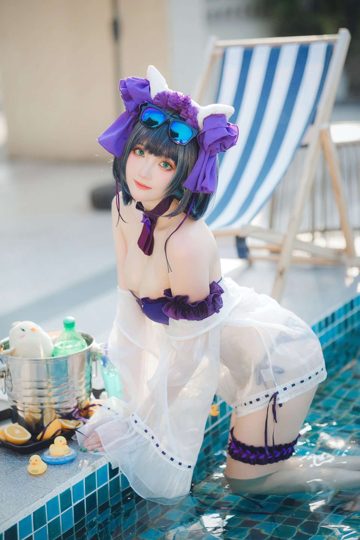 Cosplay-瓜希酱福利-柴郡泳装-01-14