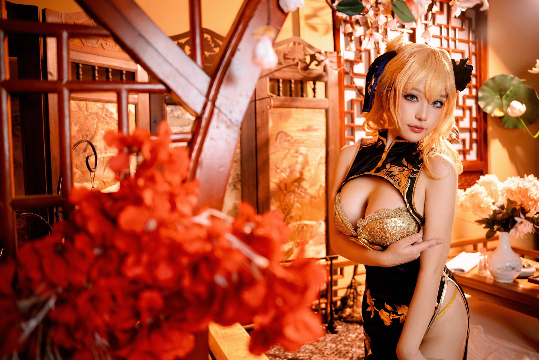 Cosplay-七七娜娜子-金莲-Gold-Lily-11-12