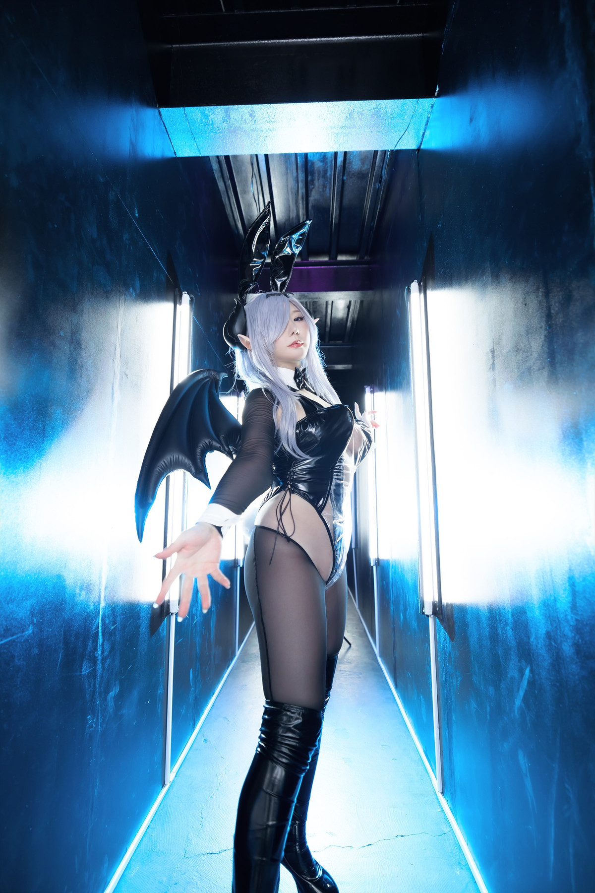 Cosplay-SAKUサク-See-through-Bunny-Succubus-Set02-10-21