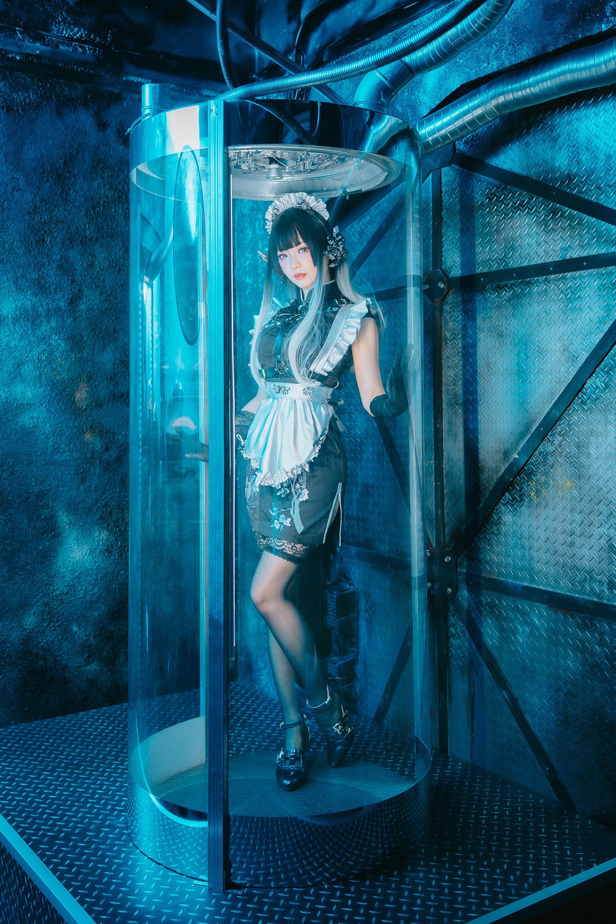 Cosplay-ElyEE子-賽博女僕-Melanite黑榴石-09-04