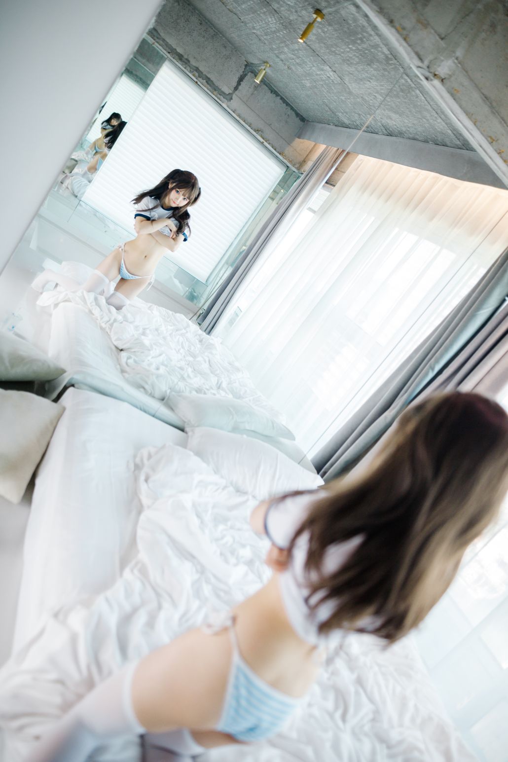 神沢永莉-半双马尾体操服大腿袜-68P-211MB-01-08