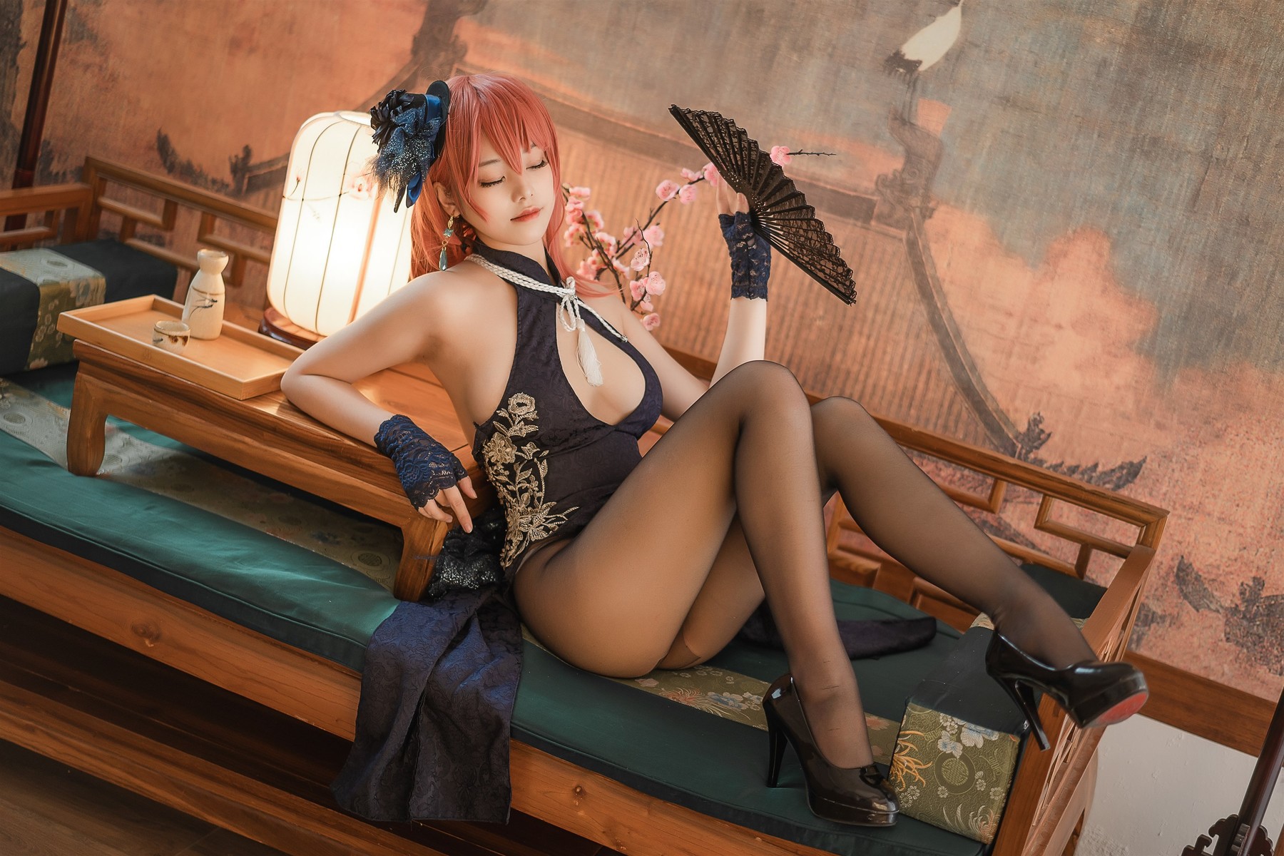 蜜汁猫裘-Cosplay-黑太子旗袍-08-17