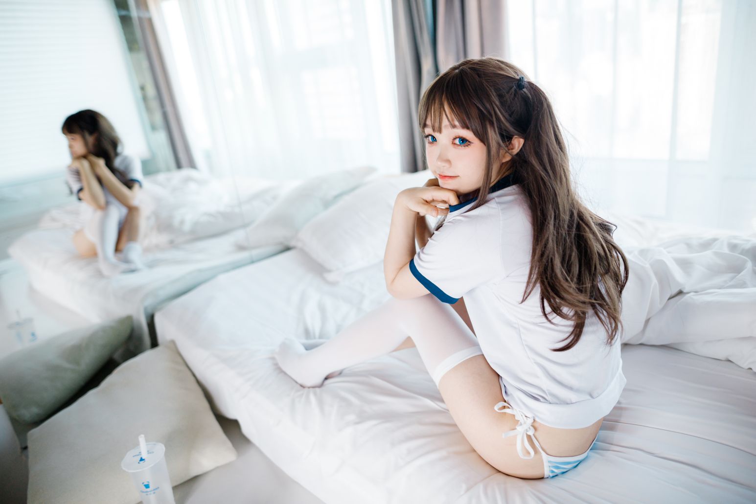 神沢永莉-半双马尾体操服大腿袜-68P-211MB-01-08