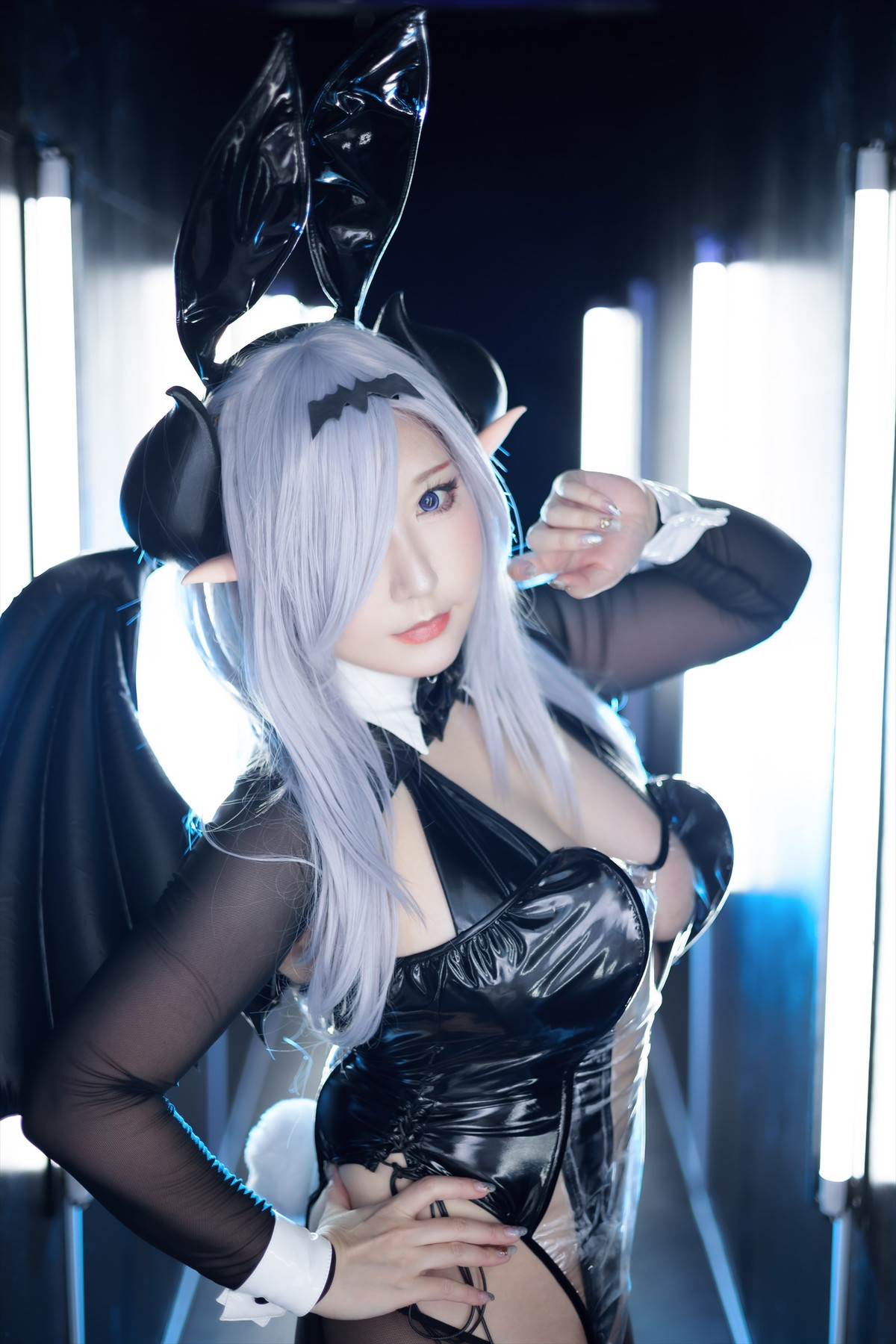 Cosplay-SAKUサク-See-through-Bunny-Succubus-Set02-10-21
