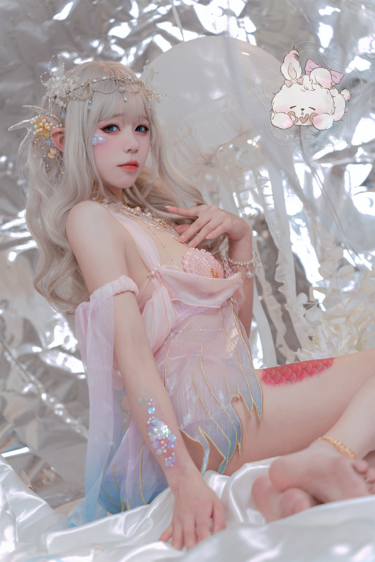 Cosplay-咬一口兔娘-海的女儿-Mermaid-10-28