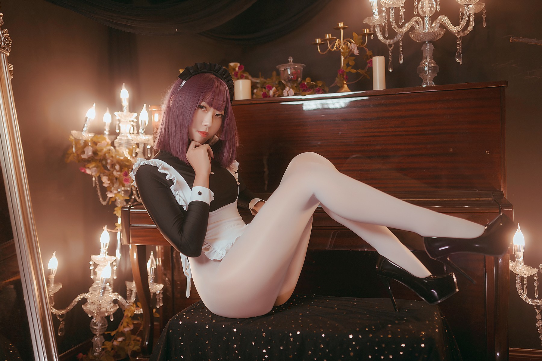 Cosplay-Money冷冷-高叉女仆-10-15