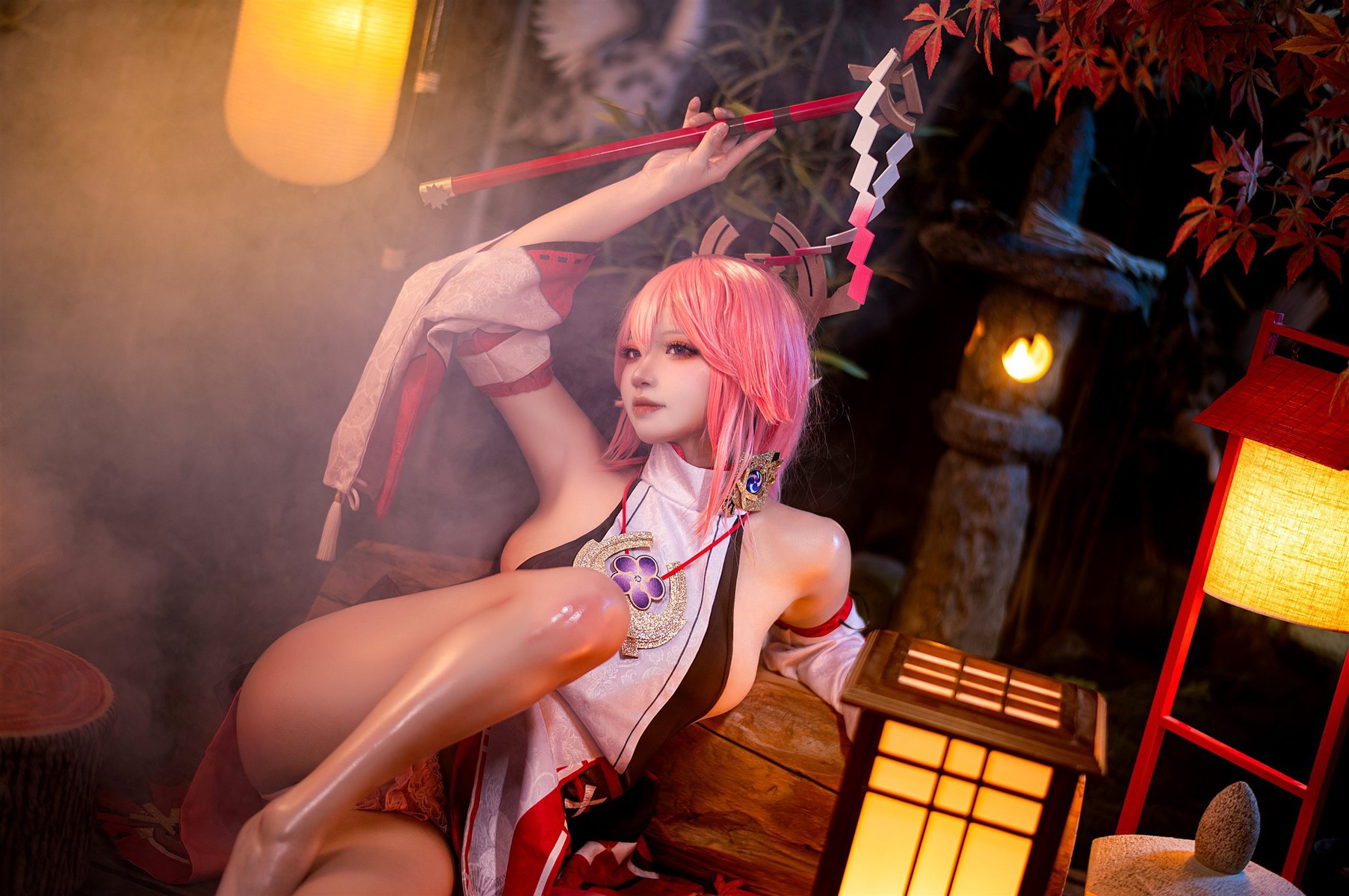 Cosplay-伊喵君-景三-八重-雷神-双倍快乐-08-21