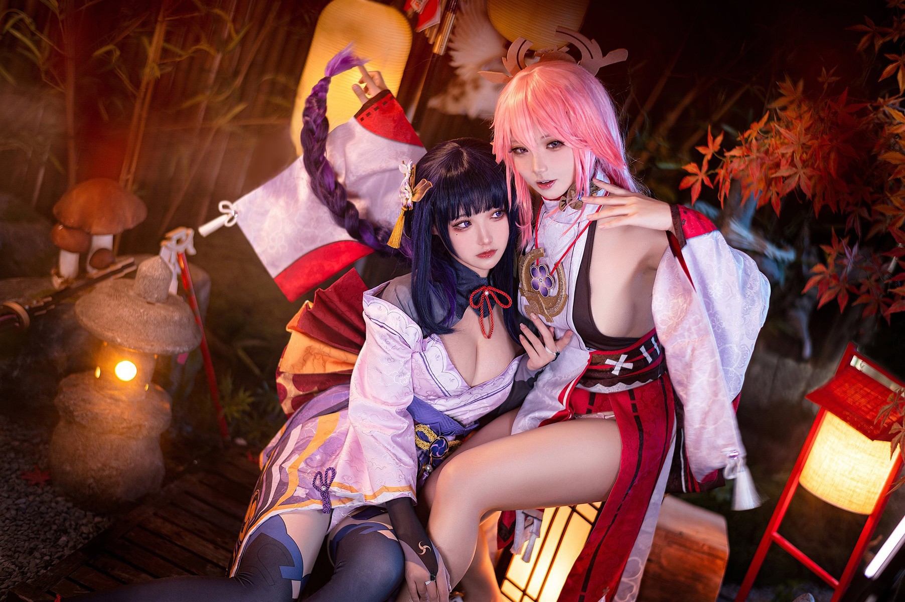 Cosplay-伊喵君-景三-八重-雷神-双倍快乐-08-21