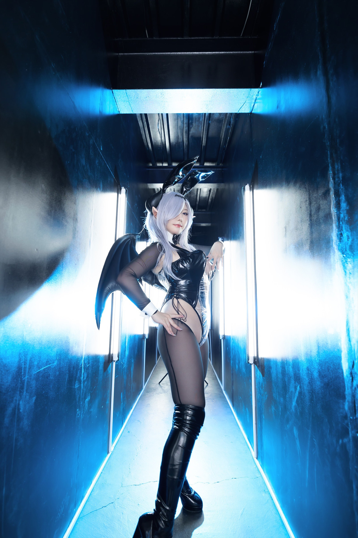 Cosplay-SAKUサク-See-through-Bunny-Succubus-Set02-10-21