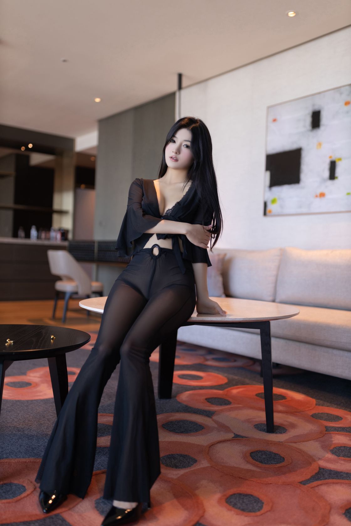 谭小灵---黑色蕾丝透视装80P-928M-07-24