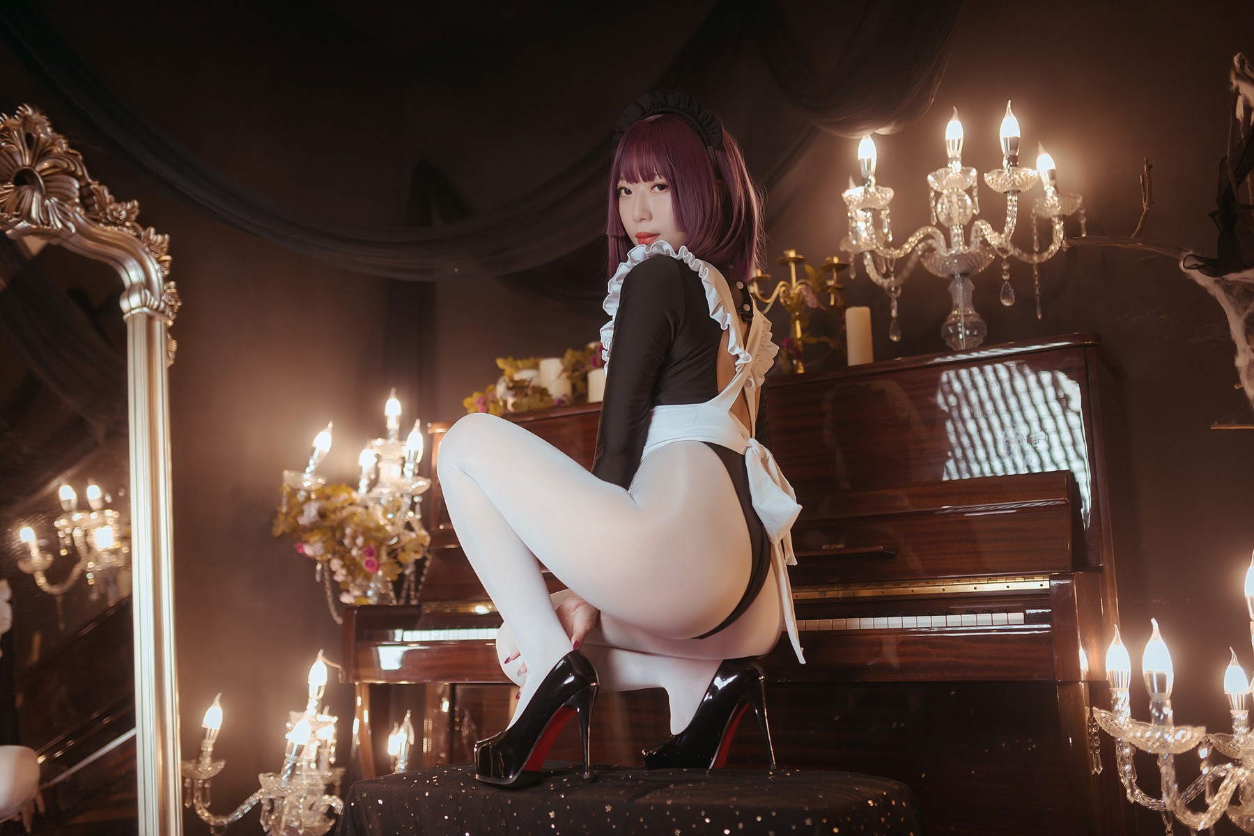 Cosplay-Money冷冷-高叉女仆-10-15