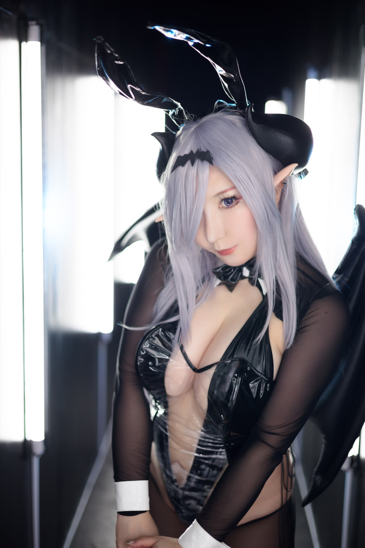 Cosplay-SAKUサク-See-through-Bunny-Succubus-Set01-09-07