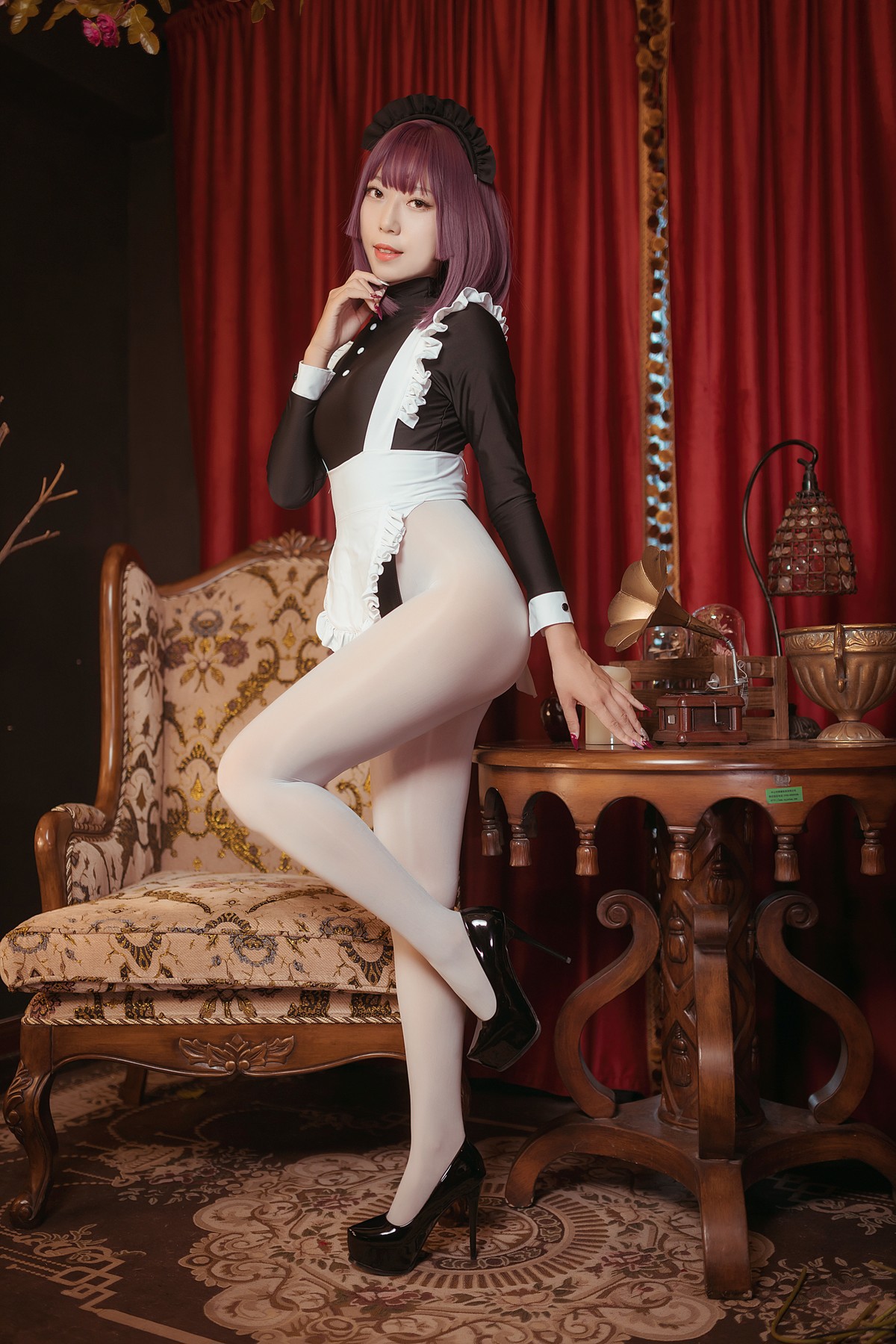 Cosplay-Money冷冷-高叉女仆-10-15