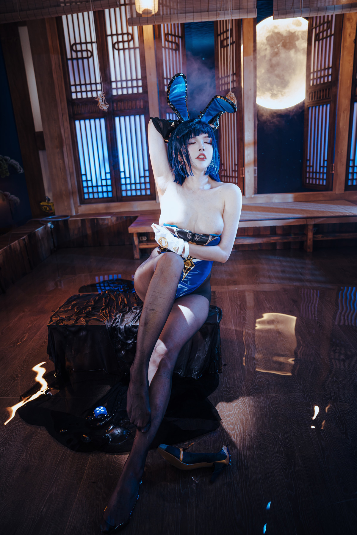 Cosplay-夏小秋秋秋-夜兰-兔女郎-Set02-02-01