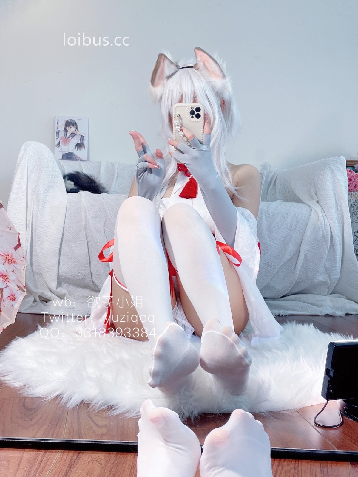 Coser-小蔡头喵喵纯白胡桃-08-27