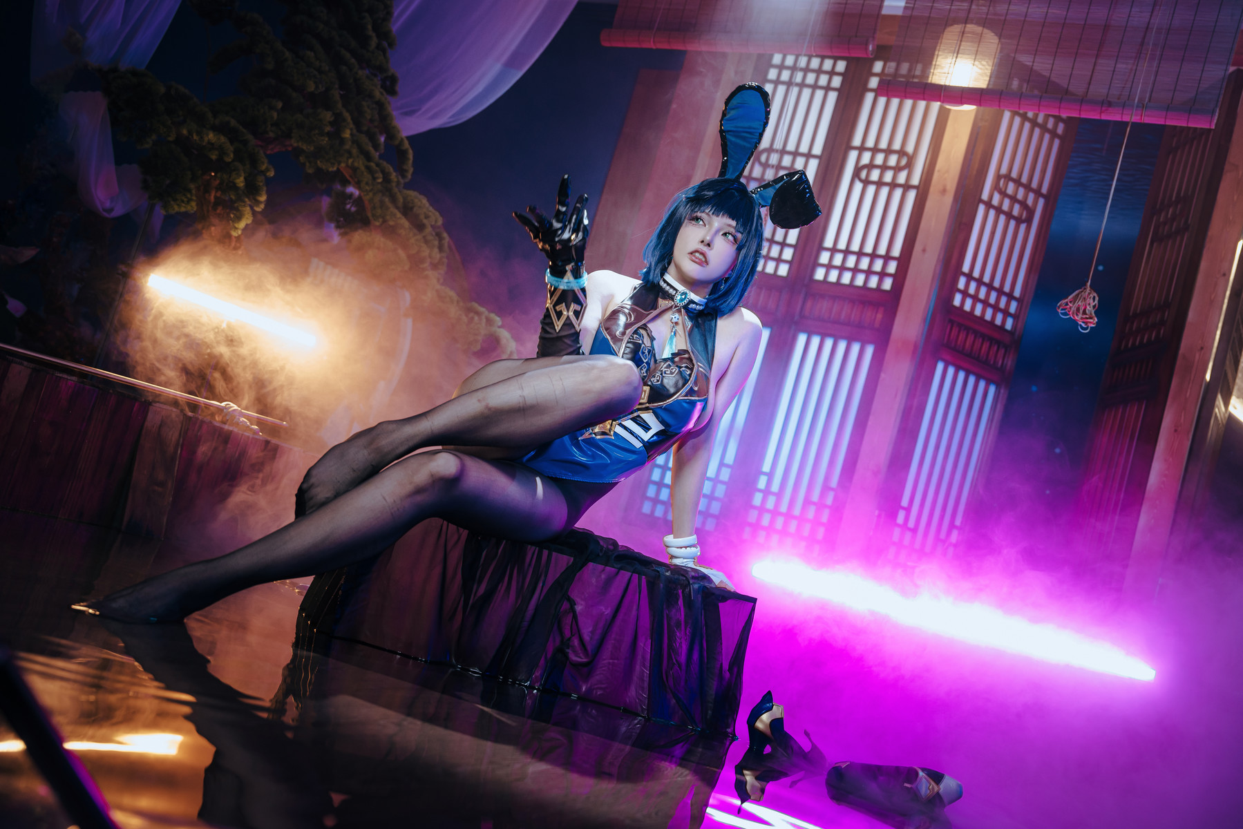 Cosplay-夏小秋秋秋-夜兰-兔女郎-Set02-02-01