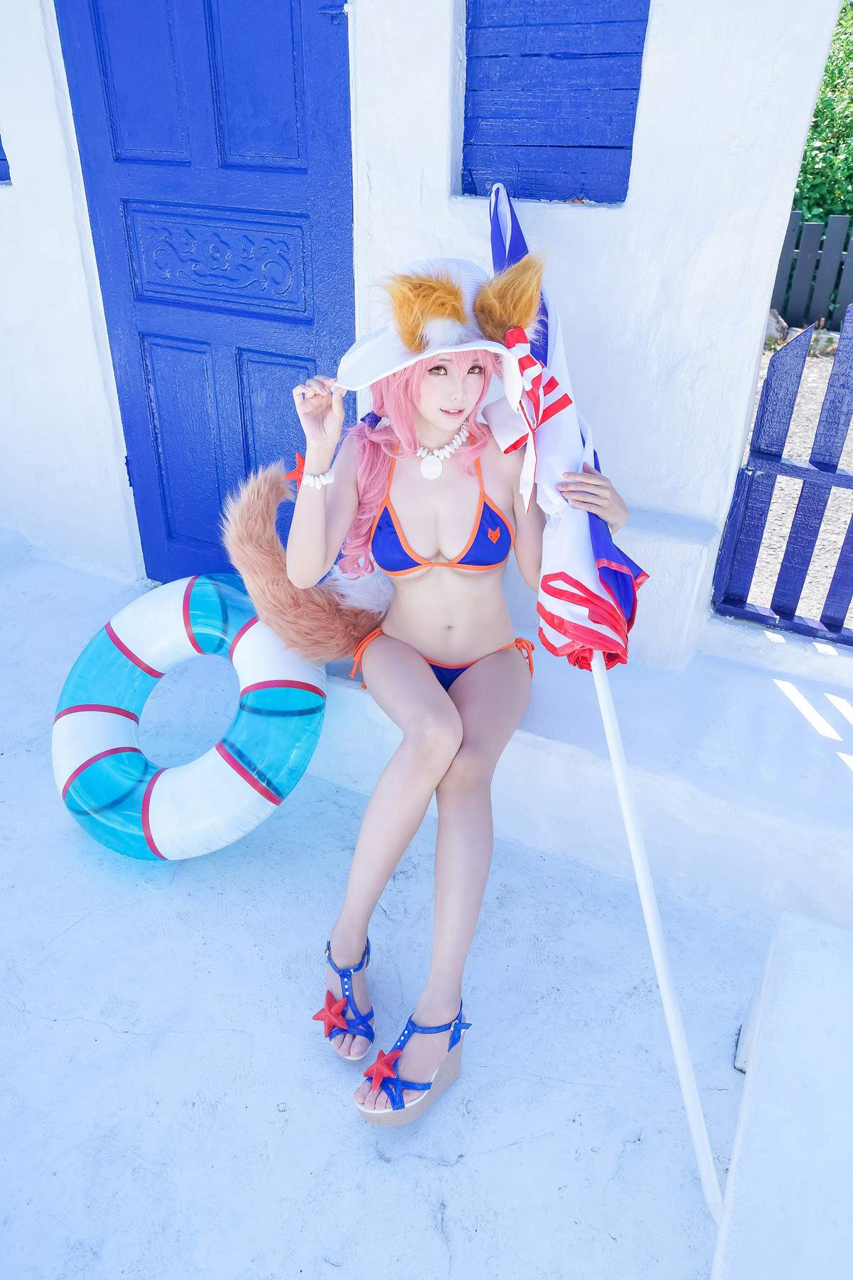 Cosplay-ElyEE子-玉藻前泳装-03-09