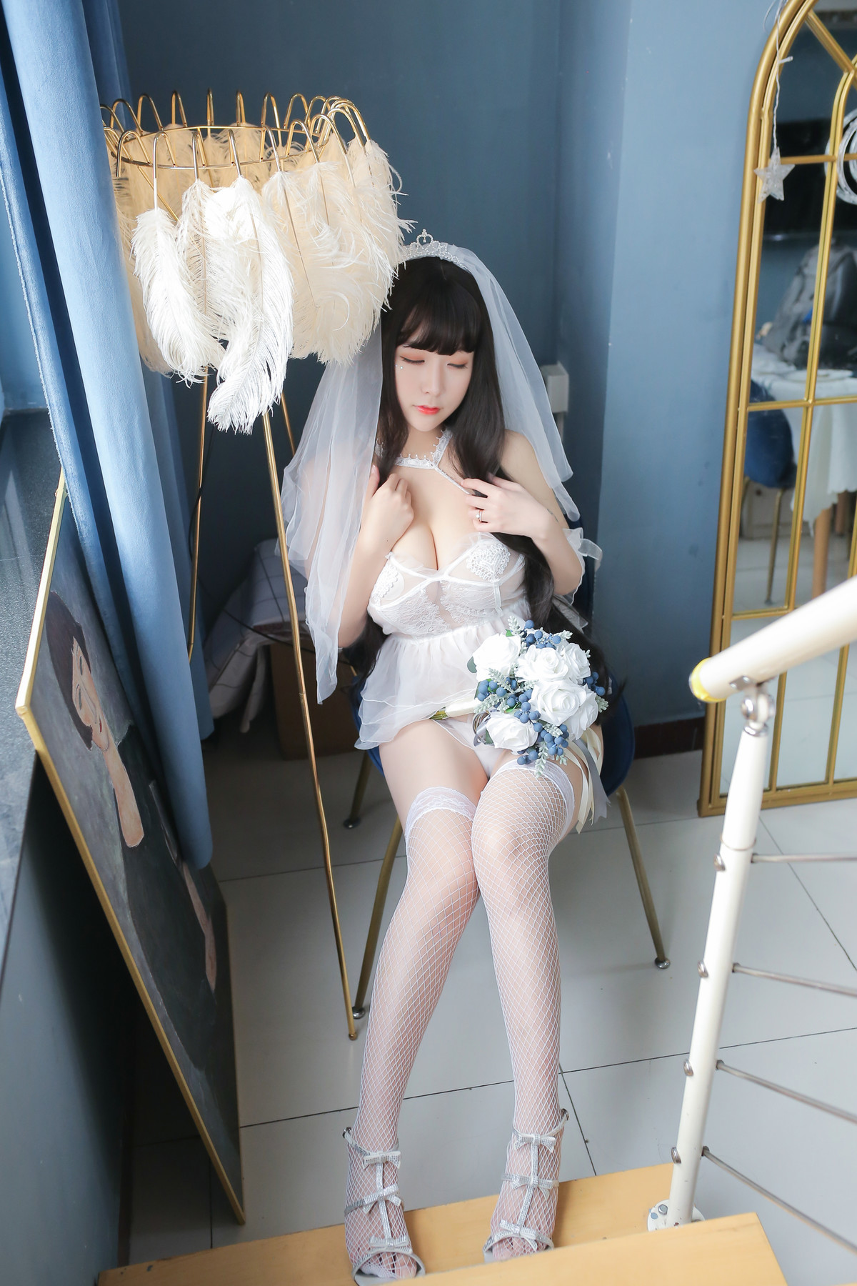 Cosplay-猫九酱Sakura-长发婚纱-Set01-10-21