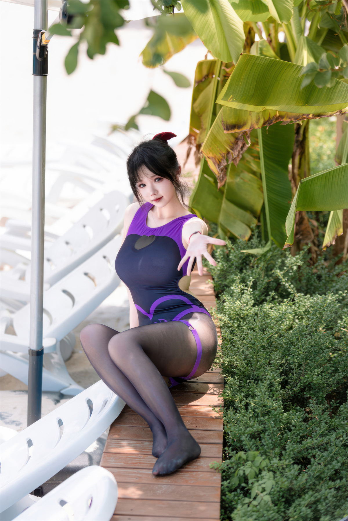 Cosplay-雪晴Astra-雪晴嘟嘟-紫色恶魔竞泳-11-28