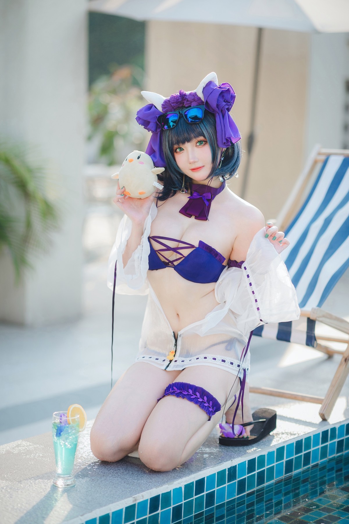 Cosplay-瓜希酱福利-柴郡泳装-01-14