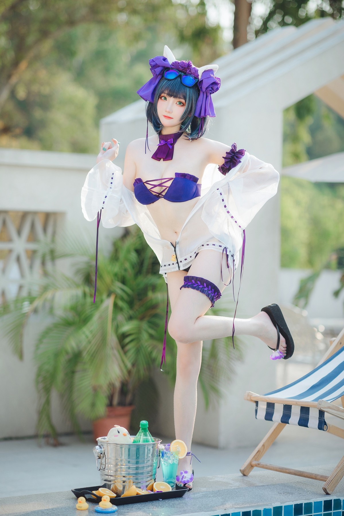 Cosplay-瓜希酱福利-柴郡泳装-01-14