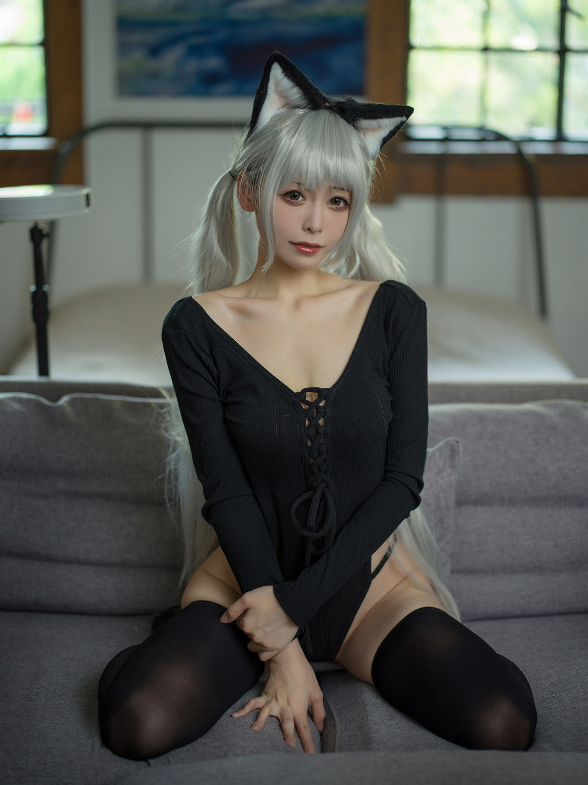 Cosplay-樱岛嗷一-黑猫针织衫连体衣-Set01-10-05