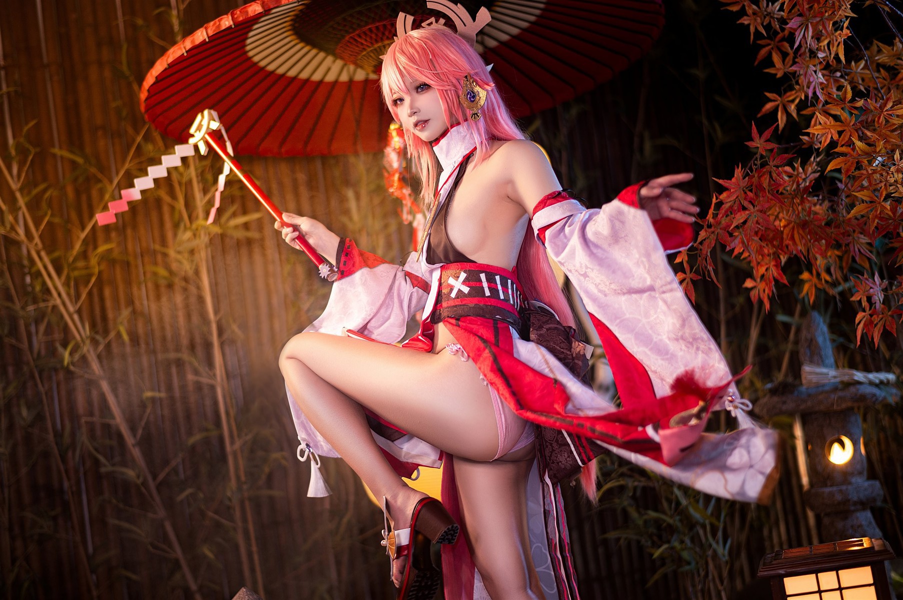 Cosplay-伊喵君-景三-八重-雷神-双倍快乐-08-21